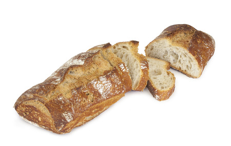 bread baked in a traditional oven and sliced ??breadの写真素材