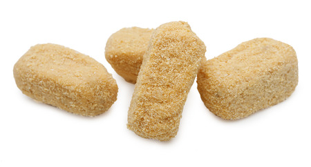 Cod croquettes on white backgroundの写真素材