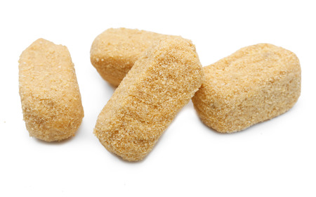 Cod croquettes on white backgroundの写真素材