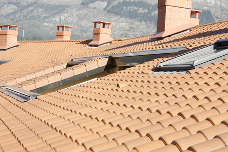 Roof of building new homesの写真素材