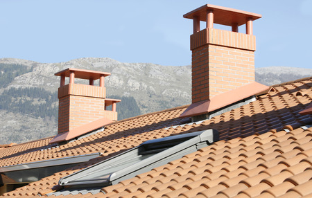 Roof of building new homesの写真素材