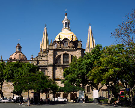 Guadalajara, Jalisco, Mexico - April 20, 2023: Guadalajara Cathedral, in Liberation Square. Historical Center.のeditorial素材