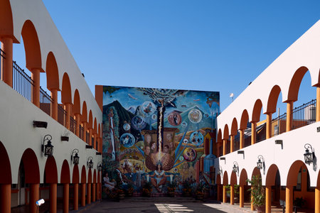 Tequila, Jalisco, Mexico - April 21, 2023: The tequila mural. Mayahuel the goddess of tequila.のeditorial素材
