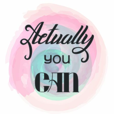 Illustration with watercolor effect background and lettering phrase inside. Motivation, inspiration printed t shirtのイラスト素材