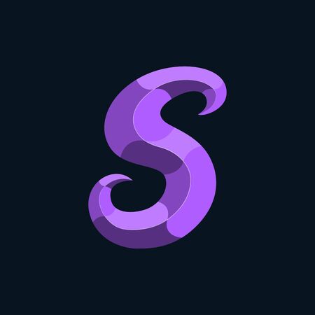 Initial or drop cap letter S concept. Decoration of book text. Isolated 3D vector illustration on dark backgroundのイラスト素材