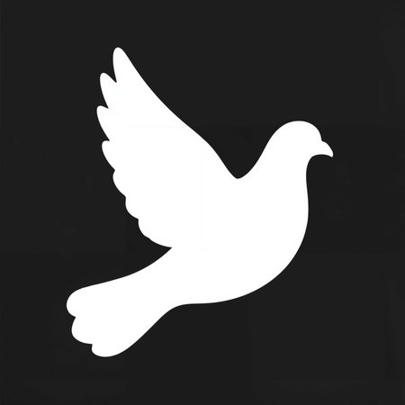 White dove on black background. Symbol of peace. Vector illustration.の素材
