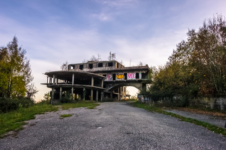 Some frames of the abandoned town Consonnoの写真素材