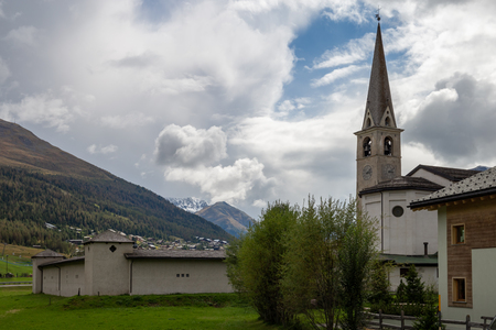 Summer photo set of the Livigno valley with images of the lake and the mountainsの写真素材