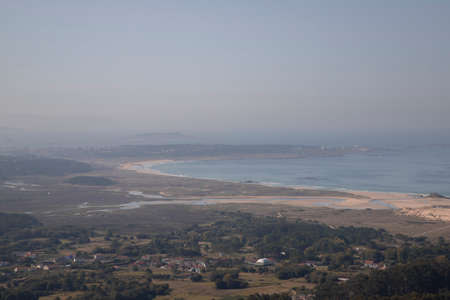 Atlantic coast view from a viewpoint in Rias Baixas in Galiciaの写真素材