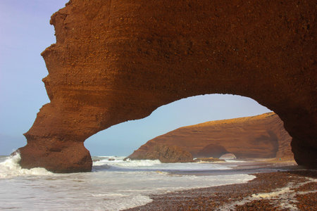 Legzira beach in Moroccoの写真素材