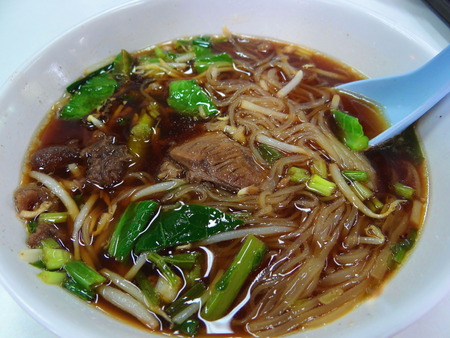noodles with meat and vegetablesの写真素材