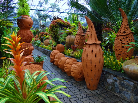 clay pots in the Park Thailandの写真素材