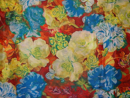 fabric with floral drawingsの写真素材