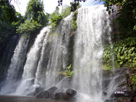 the waterfall Cambodiaの写真素材