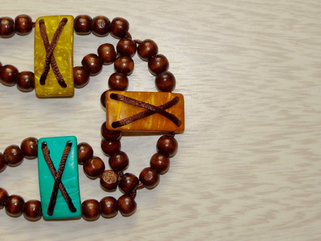 wooden ornamentsの写真素材