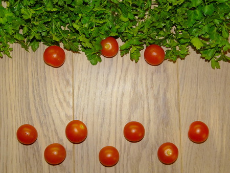 parsley and tomatoesの写真素材