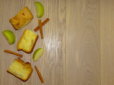 cake with applesの写真素材