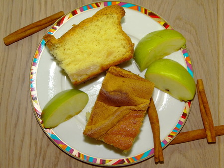 cake with applesの写真素材