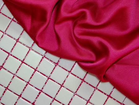 mosaic and red silkの写真素材