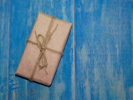 gift on blue background