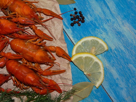 boiled crayfishの写真素材