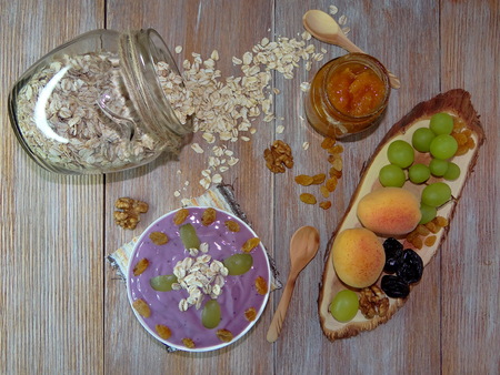 products for a healthy Breakfastの写真素材
