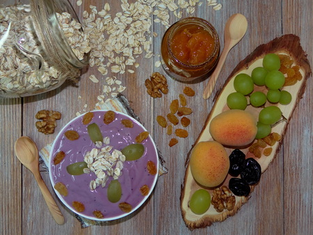 products for a healthy Breakfastの写真素材