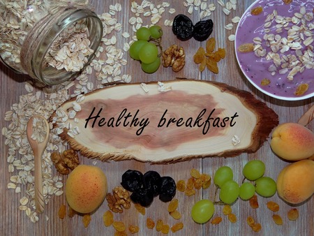 products for a healthy Breakfastの写真素材