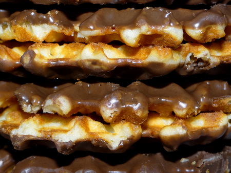 wafer covered with chocolateの写真素材