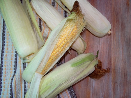 corn on the cobの写真素材
