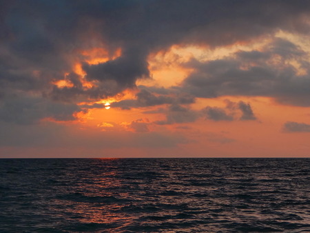 sunset on the seaの写真素材