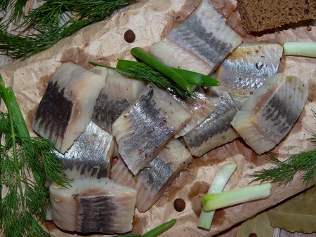 salted herringの写真素材