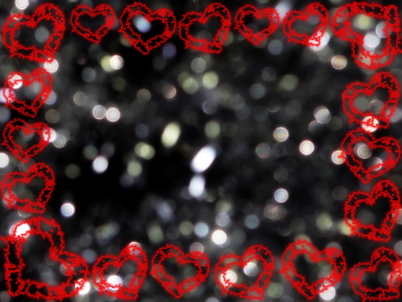 frame of heartsの写真素材