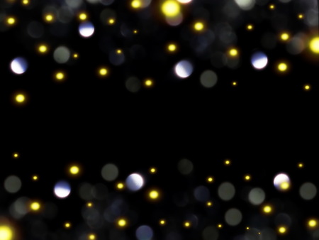 flare and hearts on a black backgroundの写真素材