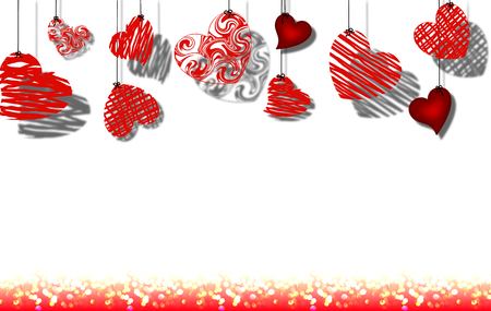 Background with heartsの写真素材