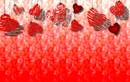 Background with heartsの写真素材