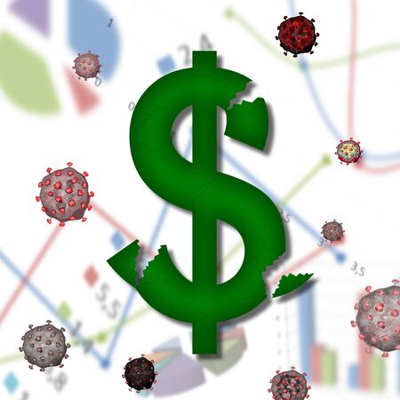 virus on dollar symbolの写真素材