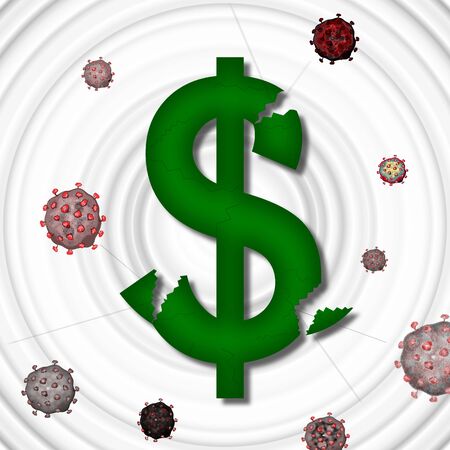 virus on dollar symbolの写真素材