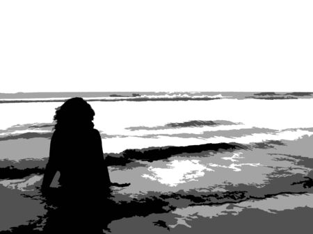 girl on the beachの写真素材