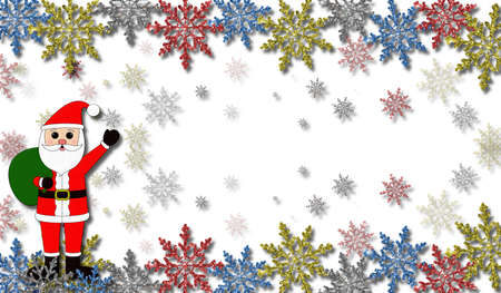 beautiful Christmas background with Santa Claus and snowflakesの写真素材