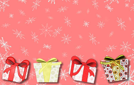 beautiful background with colorful gifts on a light backgroundの写真素材