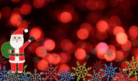 new year's background . beautiful Christmas background with Santa Claus and snowflakesの写真素材
