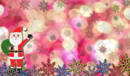 new year's background . beautiful Christmas background with Santa Claus and snowflakesの写真素材