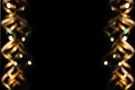 beautiful abstract golden background on black backgroundの写真素材
