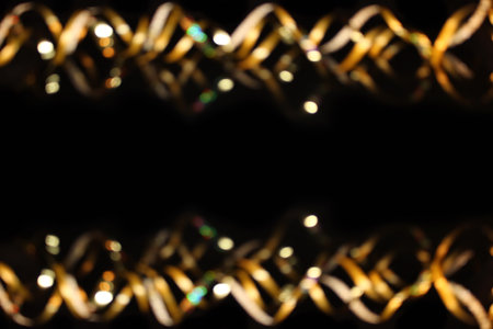 beautiful abstract golden background on black backgroundの写真素材
