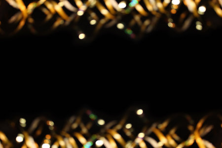 beautiful abstract golden background on black backgroundの写真素材