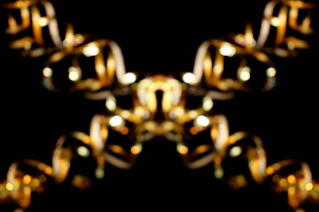 beautiful abstract golden background on black backgroundの写真素材