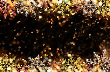 beautiful Christmas background with colorful snowflakes on a shiny backgroundの写真素材