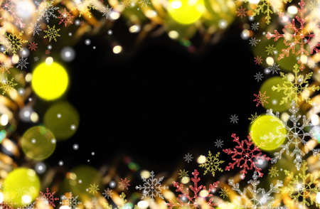 beautiful Christmas background with colorful snowflakes on a shiny backgroundの写真素材