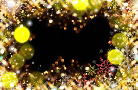 beautiful Christmas background with colorful snowflakes on a shiny backgroundの写真素材